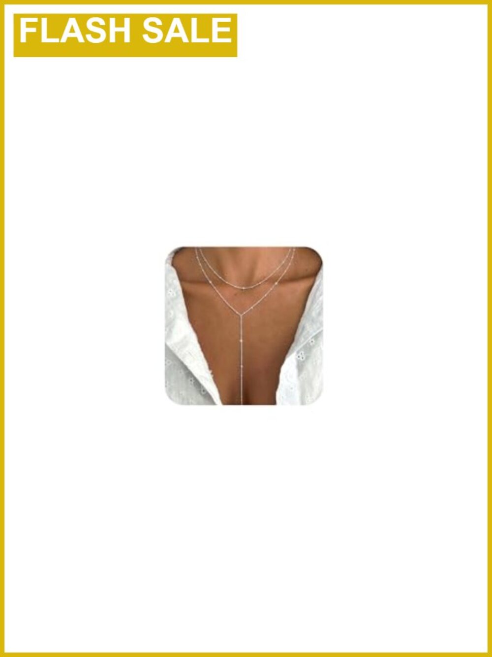 14k Gold Plated Lariat Necklace for Women Y-Shape Layered Dainty